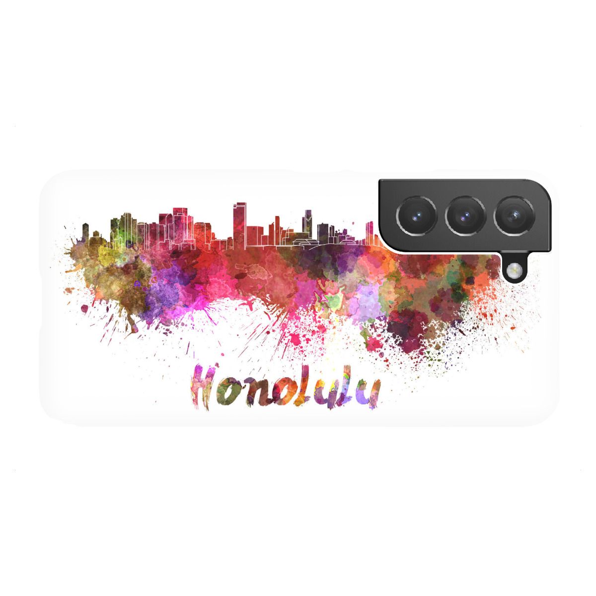 "HONOLULU skyline in watercolor-b"für Samsung Galaxy - Premium-Case Handyhülle artboxONE