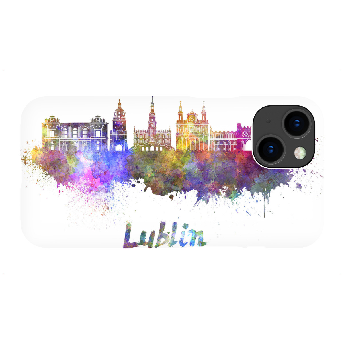"LUBLIN skyline in watercolor-b"für iPhone - Premium-Case Handyhülle artboxONE