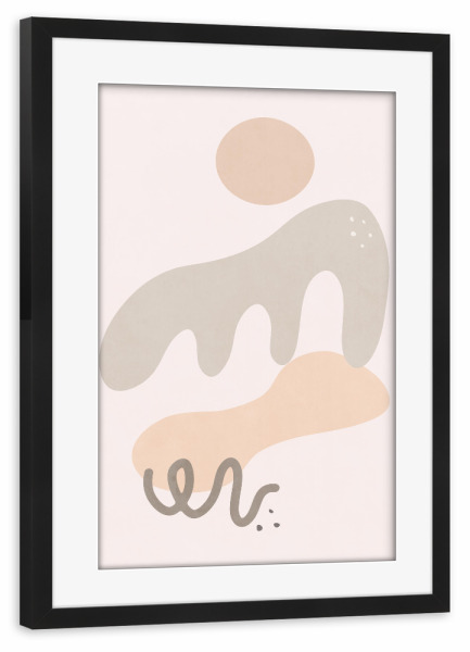 Poster mit Rahmen schwarz "Sun, Sea and Islands" artboxONE - Natur,Abstrakt - Morandi,Nature,Simple,Abstract,Shape,Sea,Lake,Ocean,Landscape,Outdoor