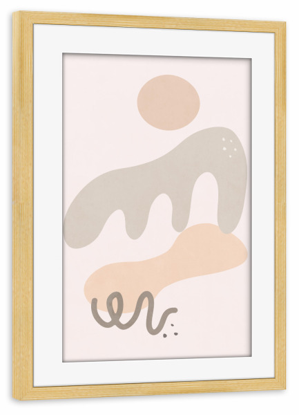 Poster mit Rahmen kiefer "Sun, Sea and Islands" artboxONE - Natur,Abstrakt - Morandi,Nature,Simple,Abstract,Shape,Sea,Lake,Ocean,Landscape,Outdoor