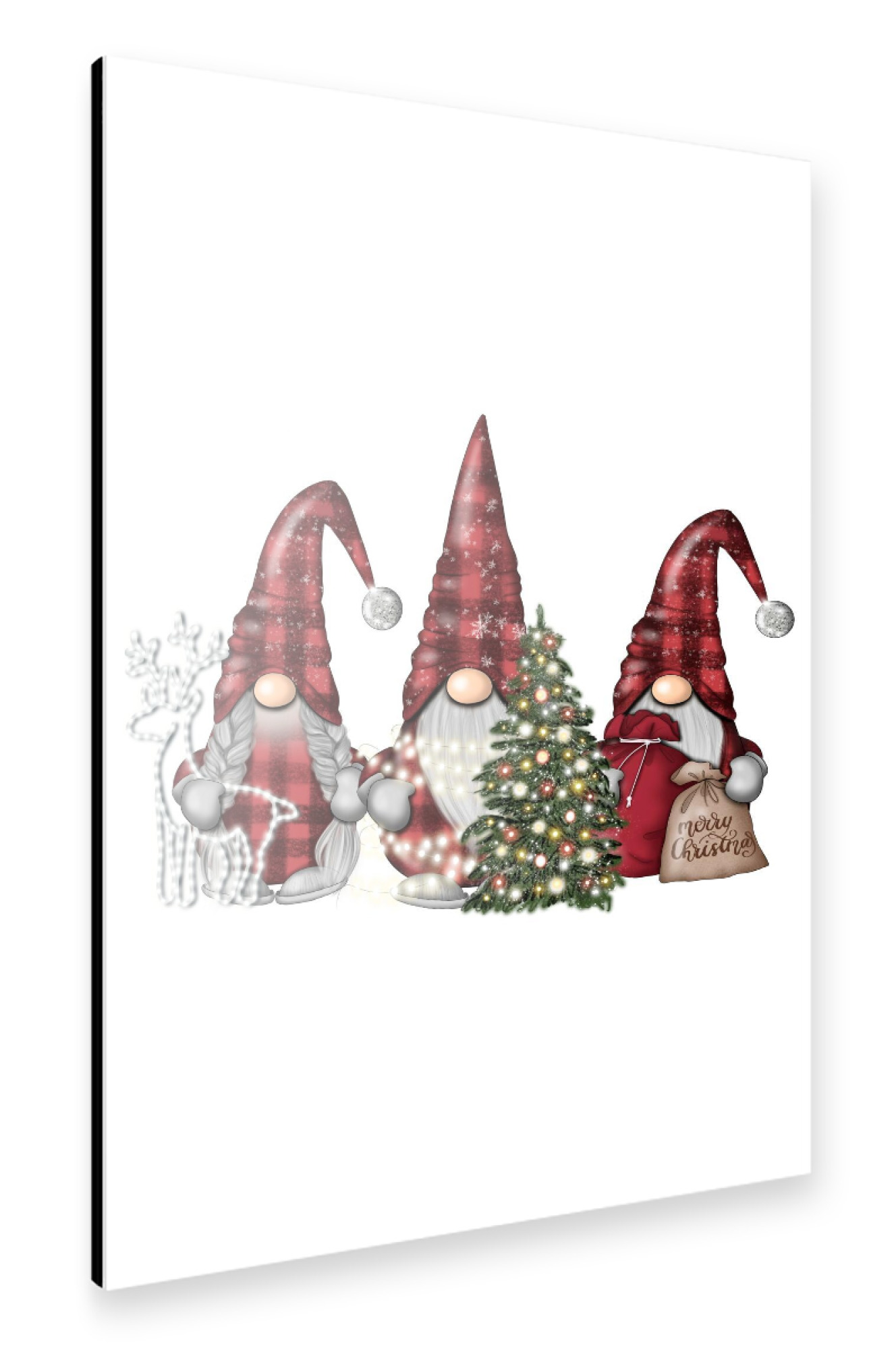Alu-Dibond "Buffalo Plaid Gnomes" 30x20 cm artboxONE