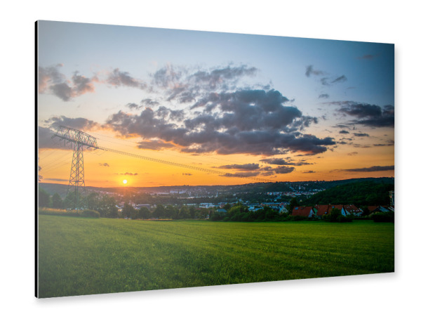 Alu-Dibond "Sonnenuntergang auf dem Feld" 30x20 cm artboxONE