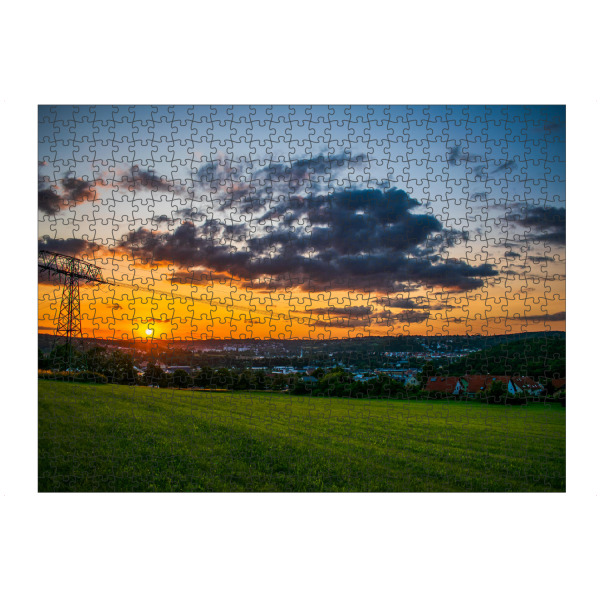 Puzzle Ravensburger "Sonnenuntergang auf dem Feld" artboxONE - Städte,Natur,Städte / Dresden