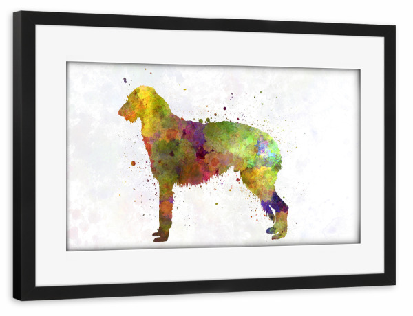 Poster mit Rahmen schwarz "Deerhound in watercolor" artboxONE - Tiere,Abstrakt