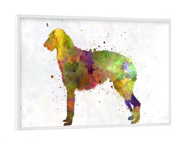Poster mit weißem Rahmen "Deerhound in watercolor" artboxONE - Tiere,Abstrakt