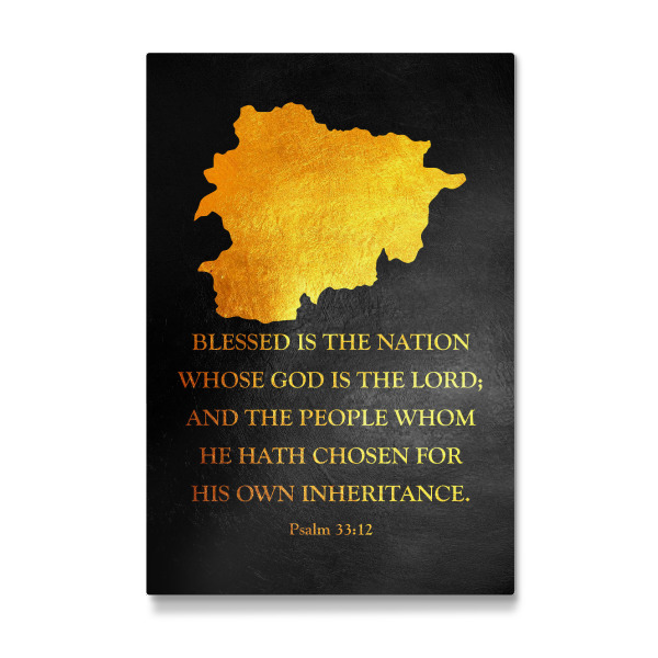 Galerie-Print "Andorra Bible Verse Gold Map" 30x20 cm artboxONE