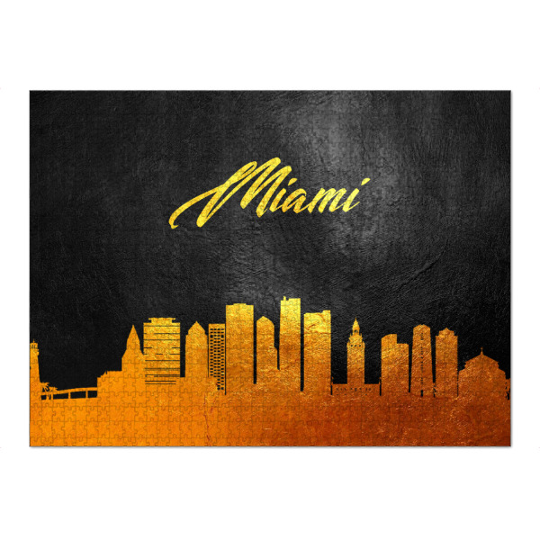 Puzzle Ravensburger "Miami Florida Gold Skyline" artboxONE - Städte - Miami,Florida,Gold,Skyline,City,Stadt - Bild miami