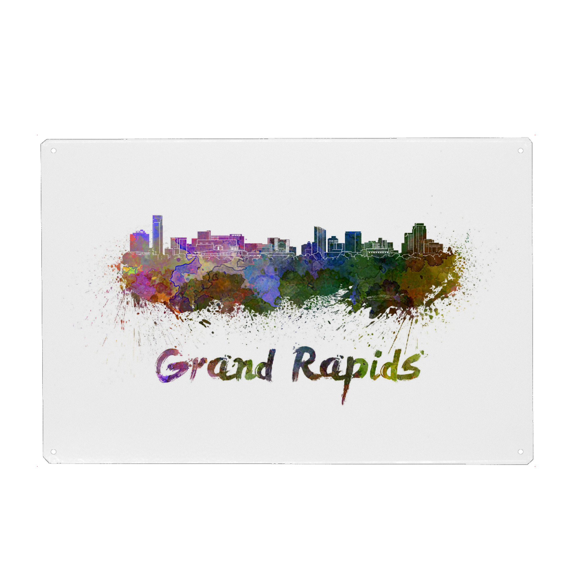 Metall Poster "GRAND RAPIDS skyline" artboxONE - Städte,Abstrakt,Architektur