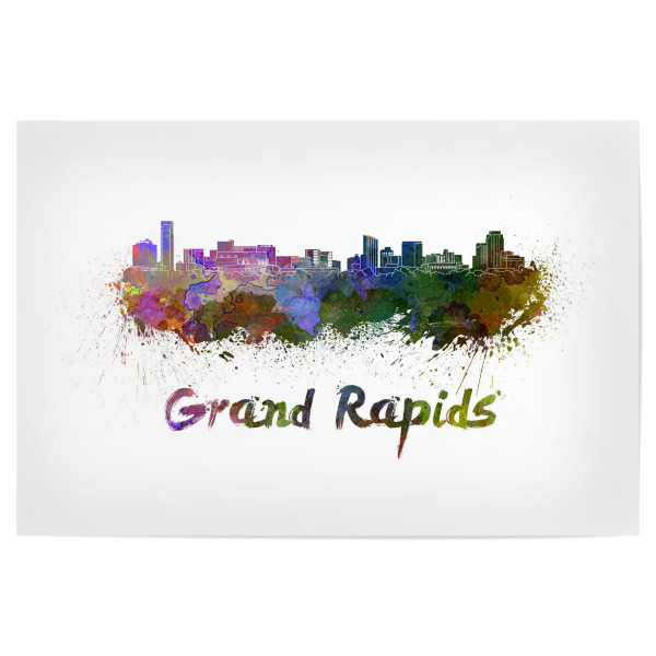 Poster 30x20 cm "GRAND RAPIDS skyline" artboxONE - Städte,Abstrakt,Architektur
