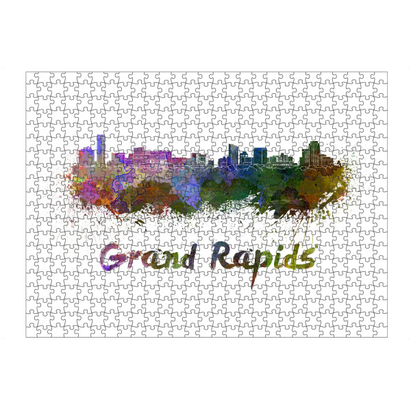 Puzzle Ravensburger "GRAND RAPIDS skyline" artboxONE - Städte,Abstrakt,Architektur