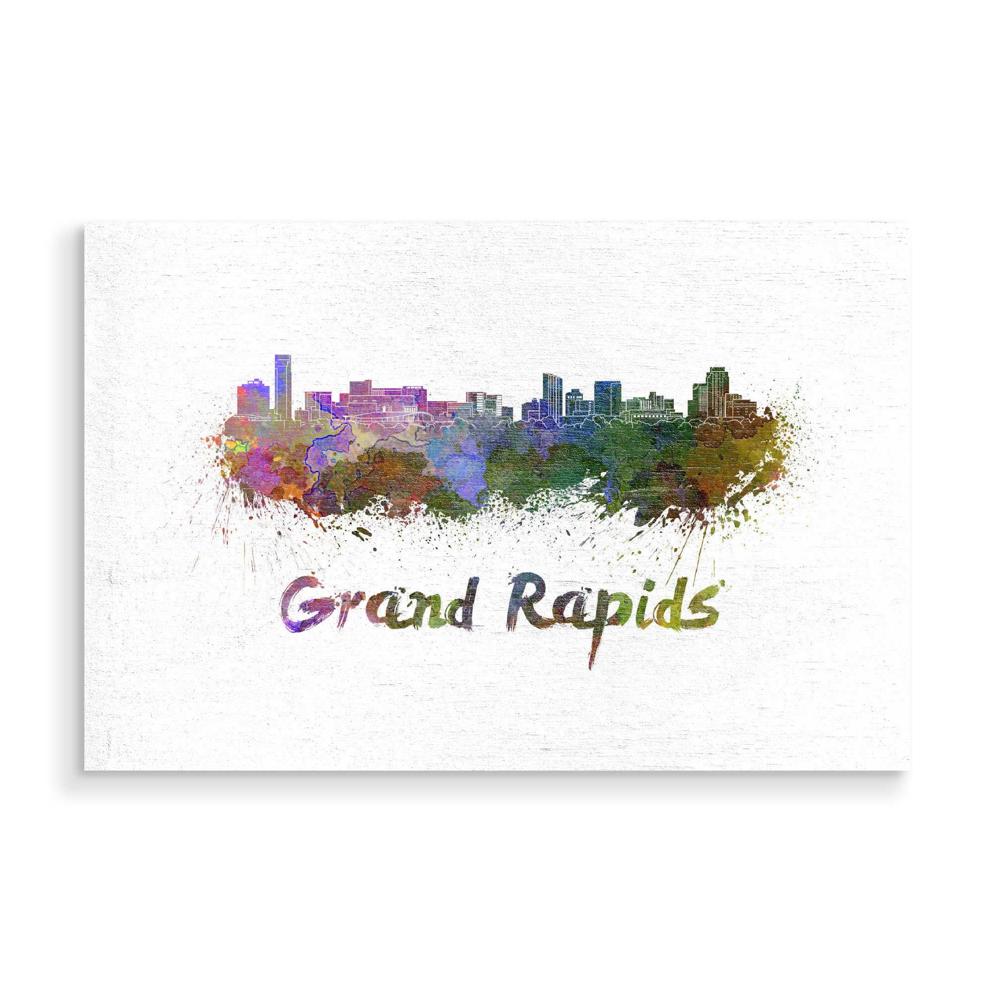 Holzbild "GRAND RAPIDS skyline" artboxONE - Städte,Abstrakt,Architektur
