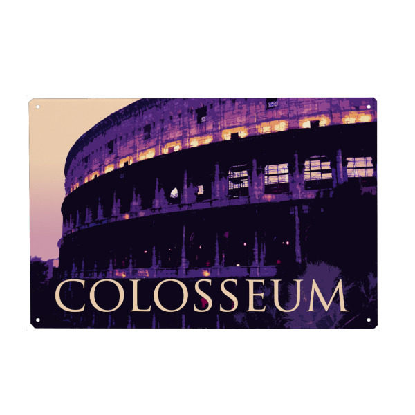 Holzbild "Kolosseum in Rom Sonnenuntergang" artboxONE - Reise,Reise / Länder,Städte / Rom