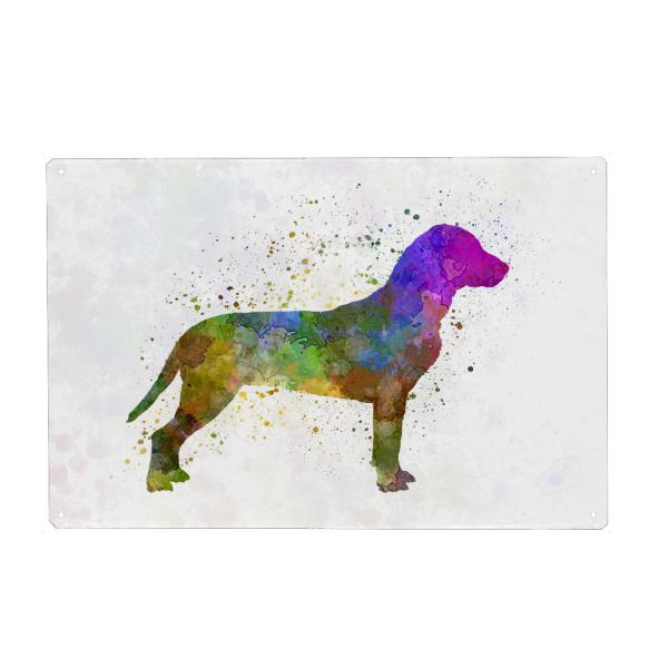 Holzbild "Slovakian Hound in watercolor" artboxONE - Tiere,Abstrakt - Dog,Pet,Animal,Mammal,Watercolor,Abstract,Hund,Bunt,Colorful