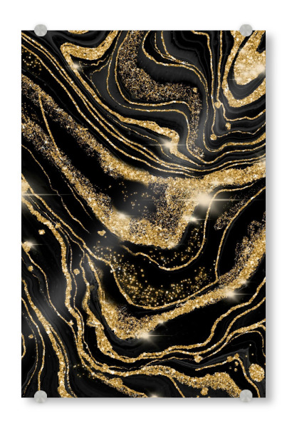 Acrylglasbild "Black and Gold Pattern" artboxONE - Abstrakt,Geometrie,Fashion,Festivals,Galaxy
