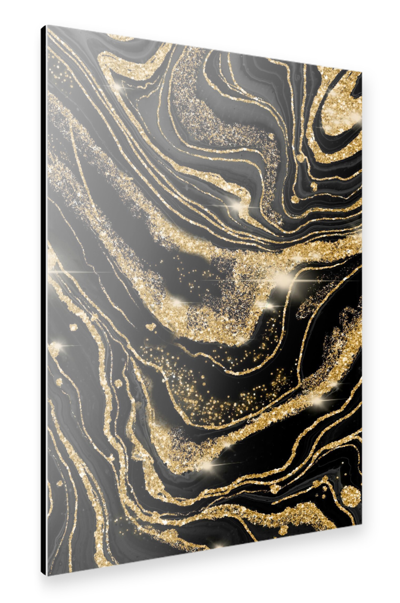 Alu-Dibond "Black and Gold Pattern" 30x20 cm artboxONE