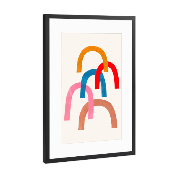 Poster mit Rahmen Schwarz (Metallic) "Ejaaz Haniff - Rainbow Float" artboxONE - Abstrakt,Geometrie