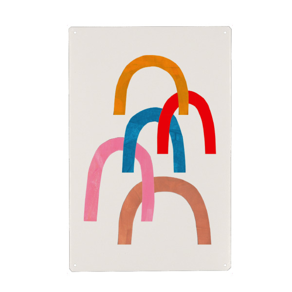 Metall Poster "Ejaaz Haniff - Rainbow Float" artboxONE - Abstrakt,Geometrie - Rund,Farbig,Formen,Element,Akzente,Abstrakt,Bögen,Bunt,Colorful,Shapes