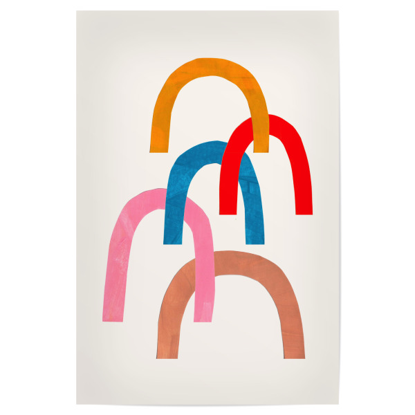 Poster 30x20 cm "Ejaaz Haniff - Rainbow Float" artboxONE - Abstrakt,Geometrie - Rund,Farbig,Formen,Element,Akzente,Abstrakt,Bögen,Bunt,Colorful,Shapes