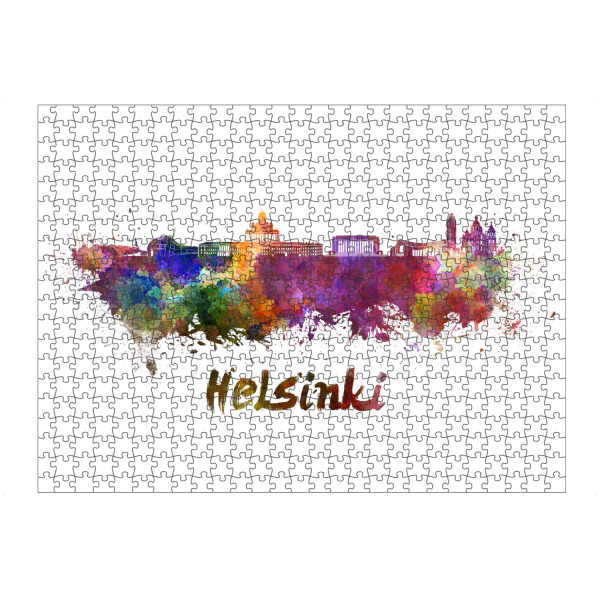 artboxONE Puzzle "HELSINKI skyline in watercolor-b" artboxONE - Städte,Abstrakt,Architektur