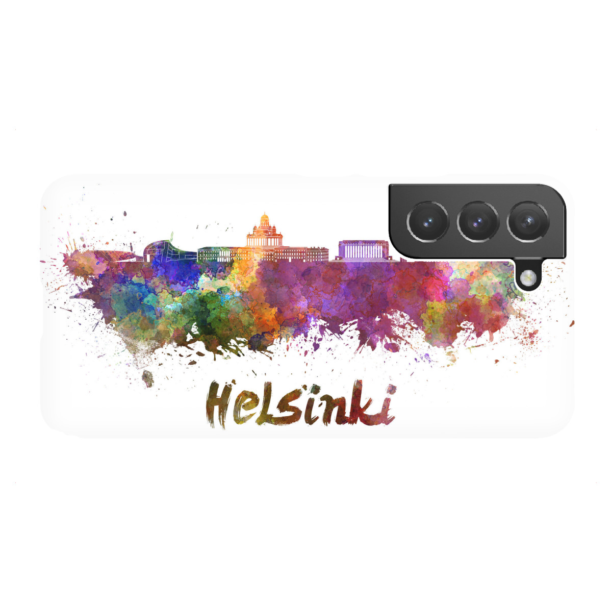Samsung Galaxy "HELSINKI skyline in watercolor-b" Premium-Case Handyhülle artboxONE