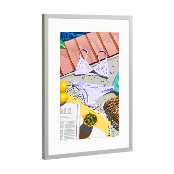 Poster mit Rahmen Silber "Summer on my mind" artboxONE - Fashion,Lustig