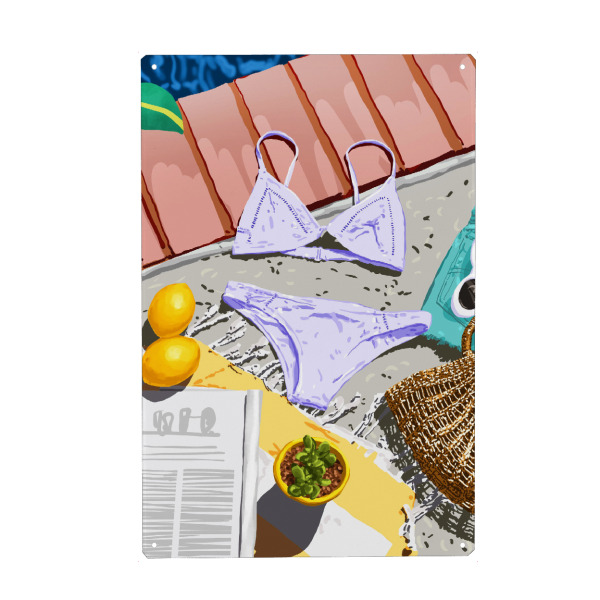 Metall Poster "Summer on my mind" artboxONE - Fashion,Lustig