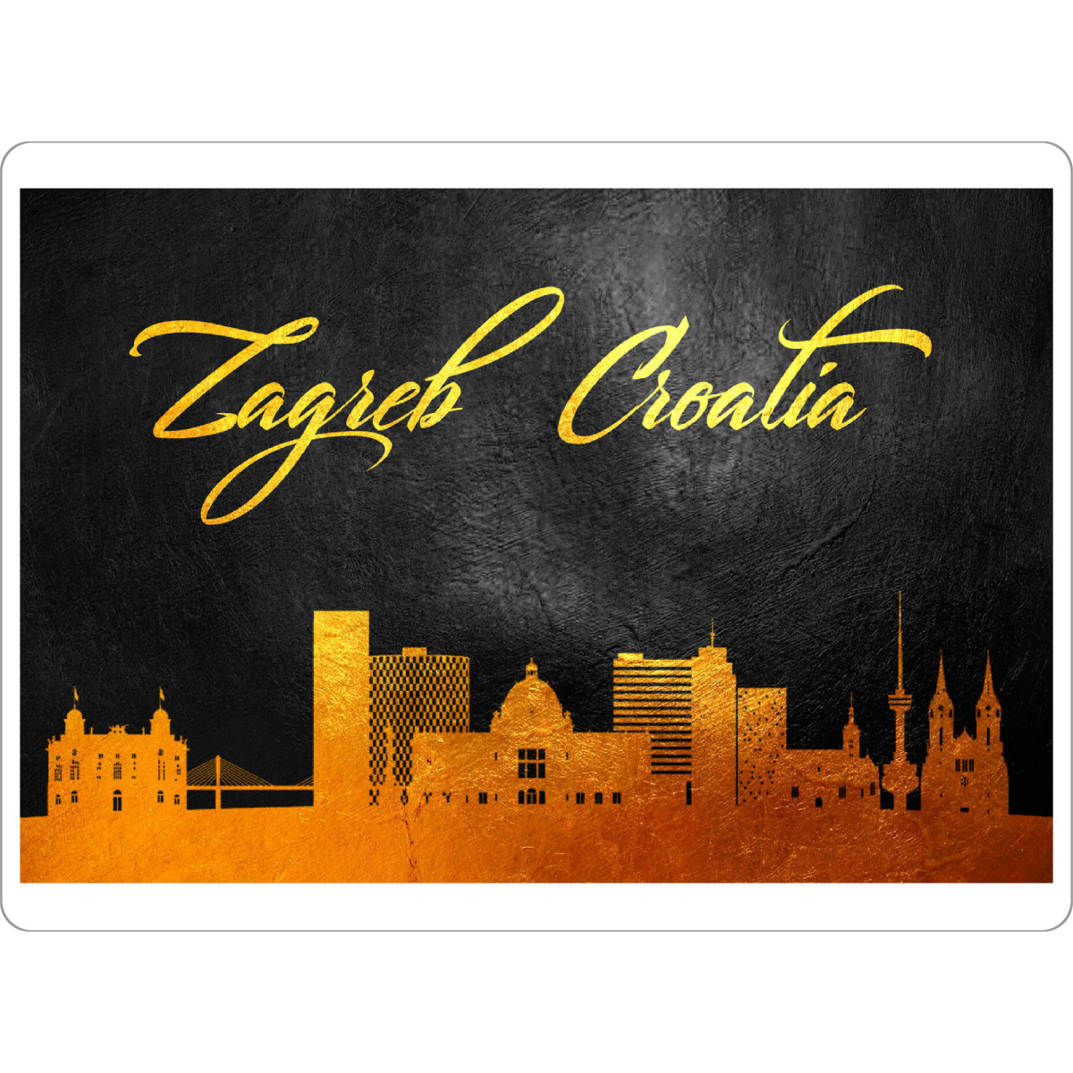 Tischset "Zagreb Croatia Gold Skyline" artboxONE - Städte - Zagreb,Croatia,Gold,Skyline,City,Stadt,Kroatien - Bild zagreb