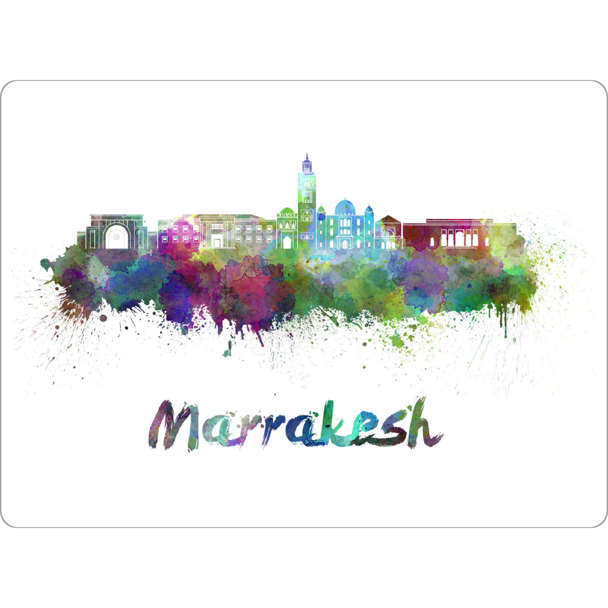 Tischset "MARRAKESH skyline in watercolor-b" artboxONE - Städte,Abstrakt,Architektur