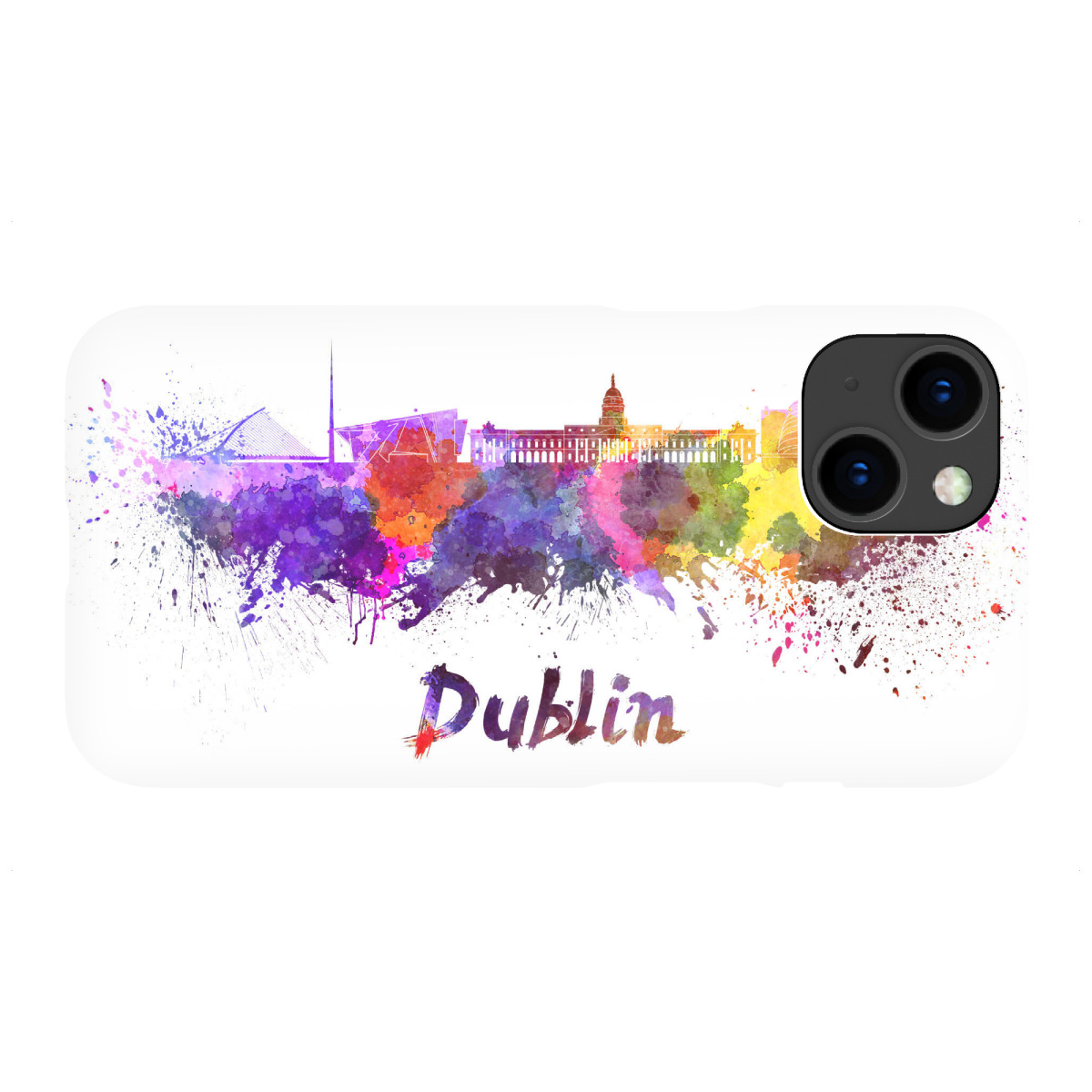 iPhone "DUBLIN skyline in watercolor" Premium-Case Handyhülle artboxONE