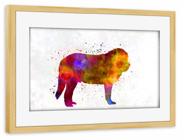 Poster mit Rahmen kiefer "Spanish Mastiff in watercolor" artboxONE - Tiere,Abstrakt