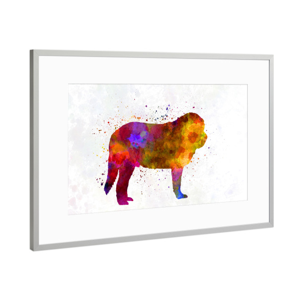 Poster mit Rahmen Silber "Spanish Mastiff in watercolor" artboxONE - Tiere,Abstrakt