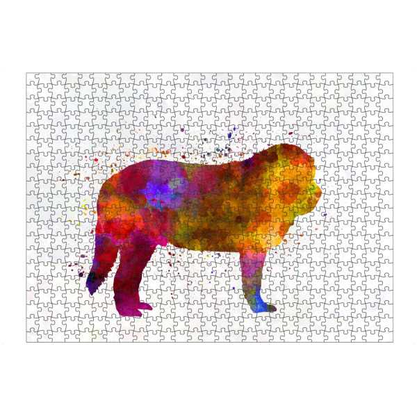 Puzzle Ravensburger "Spanish Mastiff in watercolor" artboxONE - Tiere,Abstrakt - Dog,Dogs,Pet,Animal,Mammal,Watercolor,Abstract,Hund,Bunt,Colorful