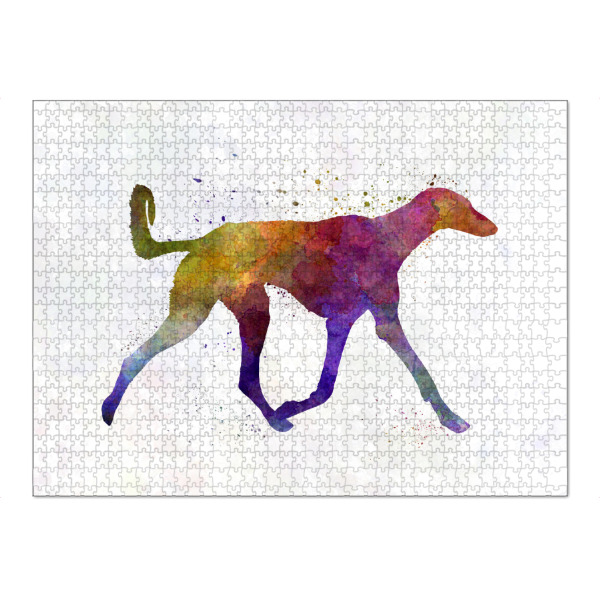 Puzzle Ravensburger "Saluki in watercolor" artboxONE - Tiere,Abstrakt - Dog,Pet,Animal,Mammal,Watercolor,Illustration,Abstract,Hund,Bunt,Colorful