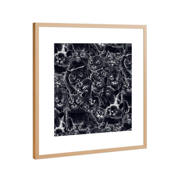 Poster mit Rahmen Kupfer "Adorable cats" artboxONE - Tiere,Lustig