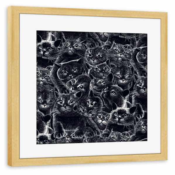 Poster mit Rahmen kiefer "Adorable cats" artboxONE - Tiere,Lustig