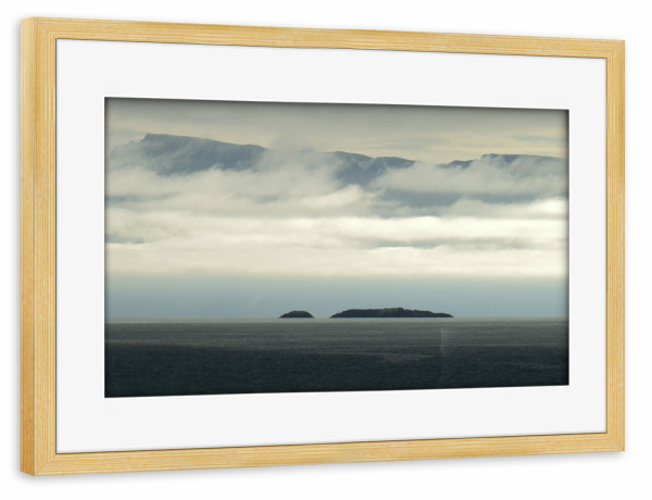 Poster mit Rahmen kiefer "Norwegische Küstenlandschaft" artboxONE - Natur,Reise,Reise / Strand und Meer,Reise / Länder