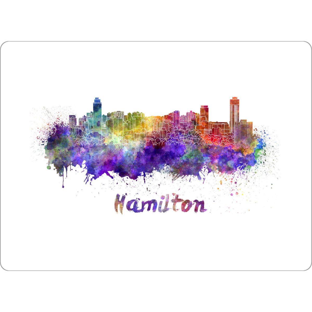 Tischset "HAMILTON skyline in watercolor-b" artboxONE - Städte,Abstrakt,Architektur