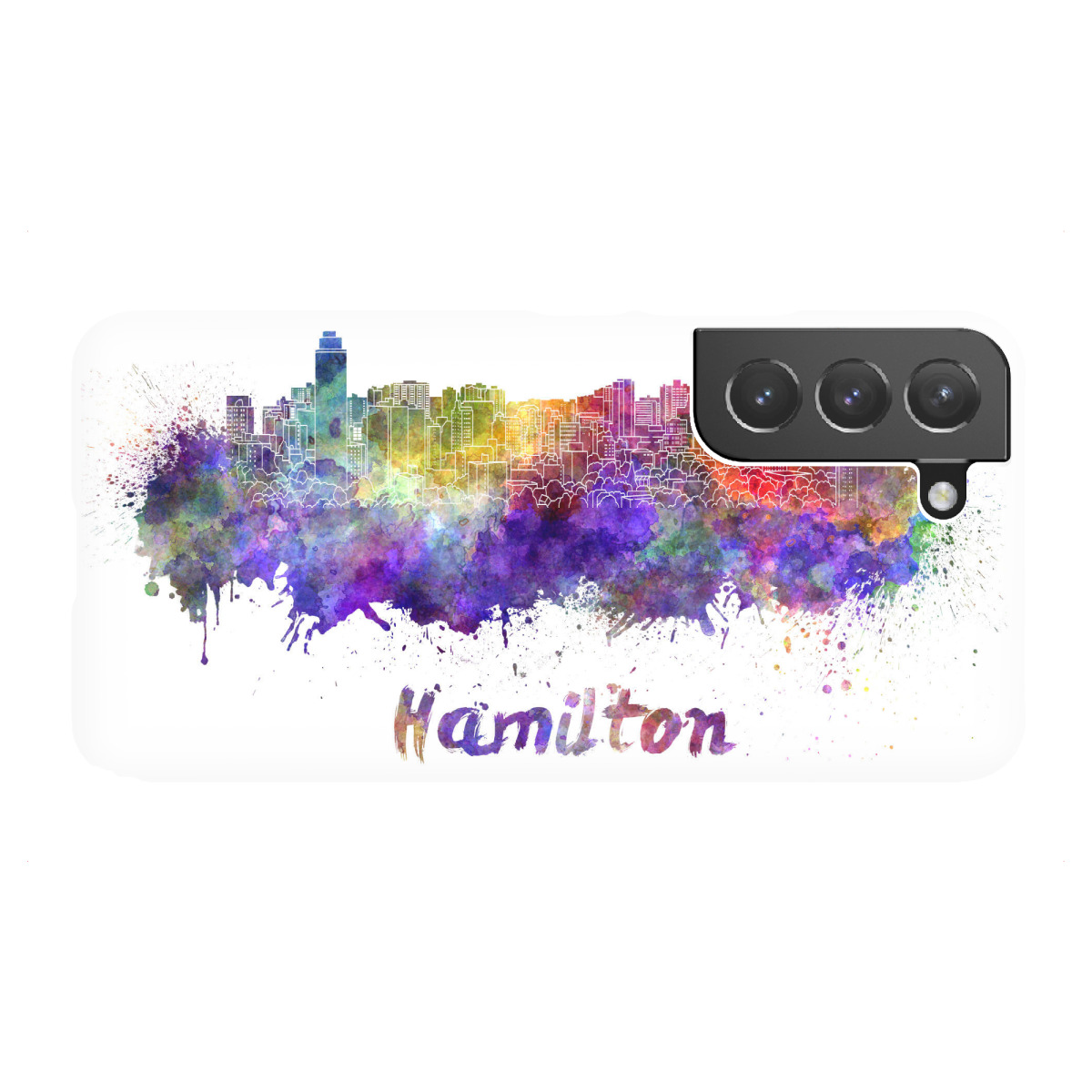 Samsung Galaxy "HAMILTON skyline in watercolor-b" Premium-Case Handyhülle artboxONE