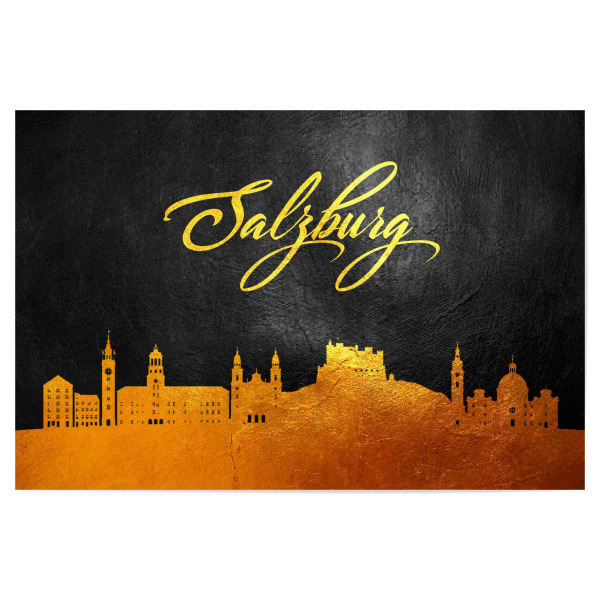 Poster 30x20 cm "Salzburg Austria Gold Skyline" artboxONE - Städte - Gold,Skyline,Salzburg,Austria,österreich,Stadt,City