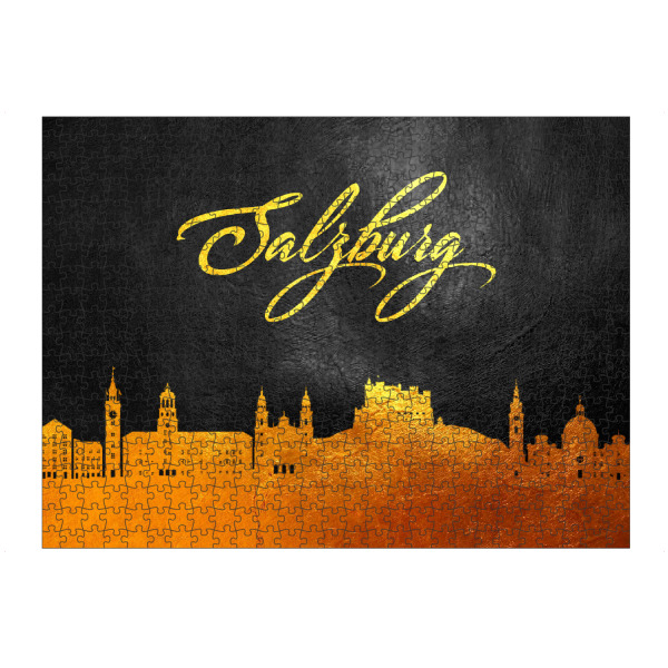Puzzle Ravensburger "Salzburg Austria Gold Skyline" artboxONE - Städte - Gold,Skyline,Salzburg,Austria,österreich,Stadt,City - Bild gold