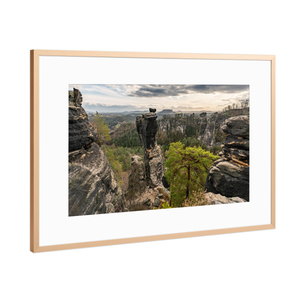 Poster mit Rahmen Kupfer "Elbsandsteingebirge - Felsenwelt" artboxONE - Natur,Reise