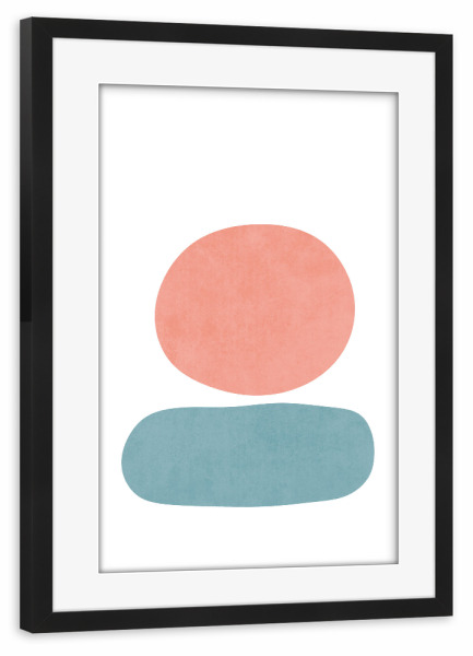 Poster mit Rahmen schwarz "Minimale Sonne und Meer" artboxONE - Abstrakt,Geometrie