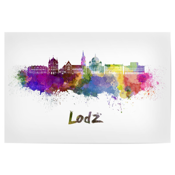 Poster "LODZ skyline in watercolor-b" artboxONE - Städte,Abstrakt,Architektur