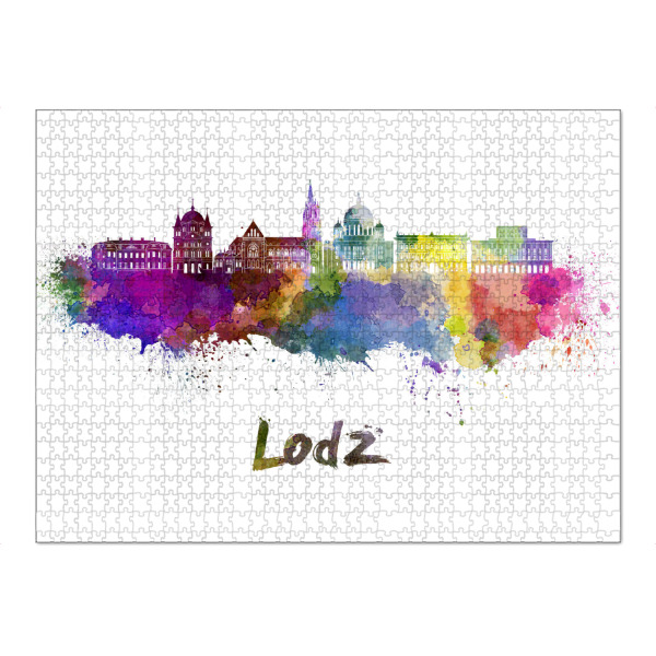Puzzle Ravensburger "LODZ skyline in watercolor-b" artboxONE - Städte,Abstrakt,Architektur