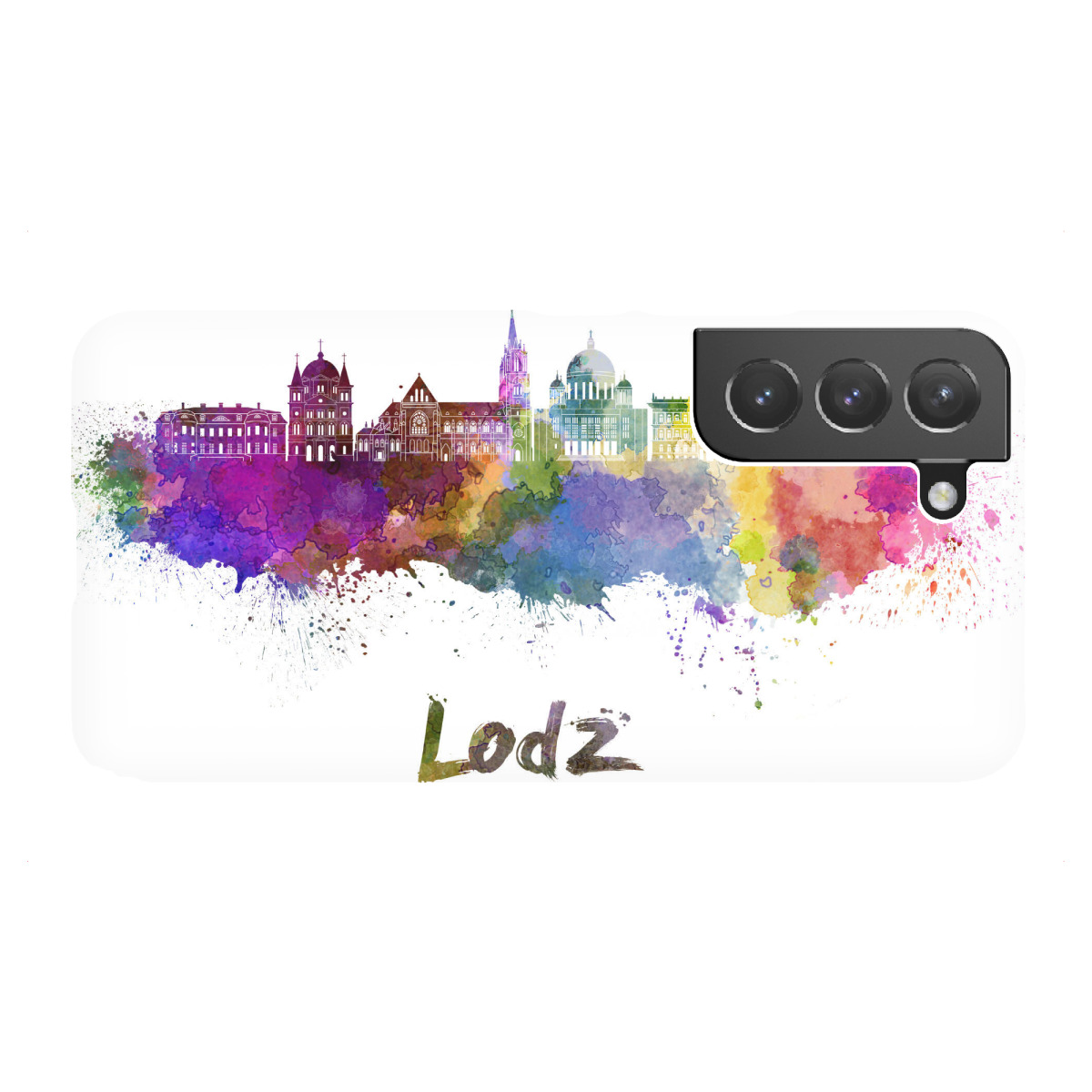 "LODZ skyline in watercolor-b"für Samsung Galaxy - Premium-Case Handyhülle artboxONE