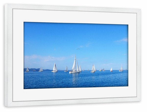 Poster mit Rahmen weiß "Segler, Regatta" artboxONE - Reise,Reise / Strand und Meer,Reise / Länder