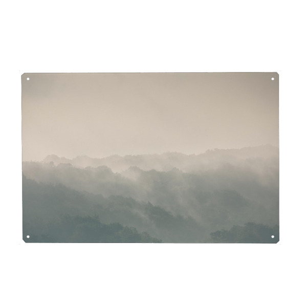 Metall Poster "Lichtdurchfluteter Nebel" artboxONE - Natur
