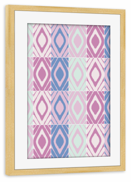 Poster mit Rahmen kiefer "Lovely Airy Pattern Tiles" artboxONE - Abstrakt,Geometrie