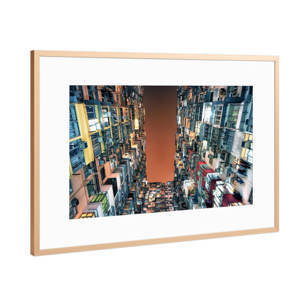 Poster mit Rahmen Kupfer "Housing in Hong Kong" artboxONE - Städte,Reise,Architektur,Reise / Asien,Reise / Länder