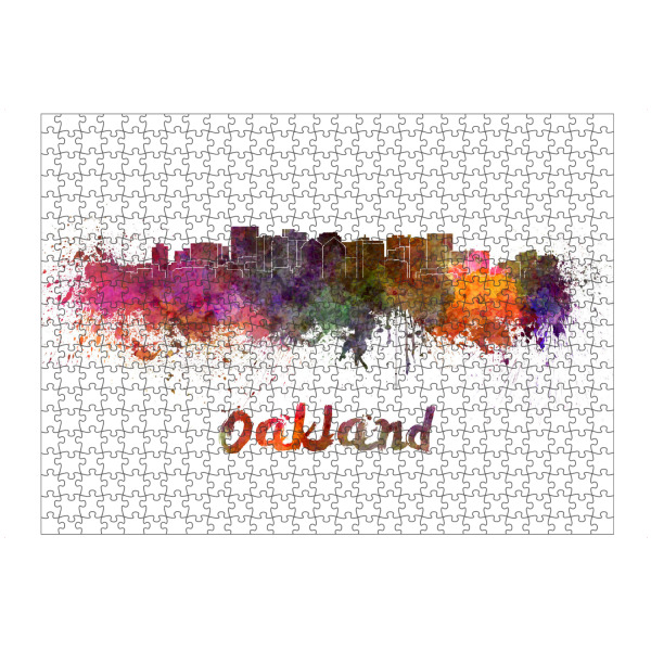 Puzzle Ravensburger "OAKLAND skyline in watercolor-b" artboxONE - Städte,Abstrakt,Architektur